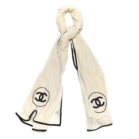 chanel scarf black and white|chanel cashmere wool cc scarf.